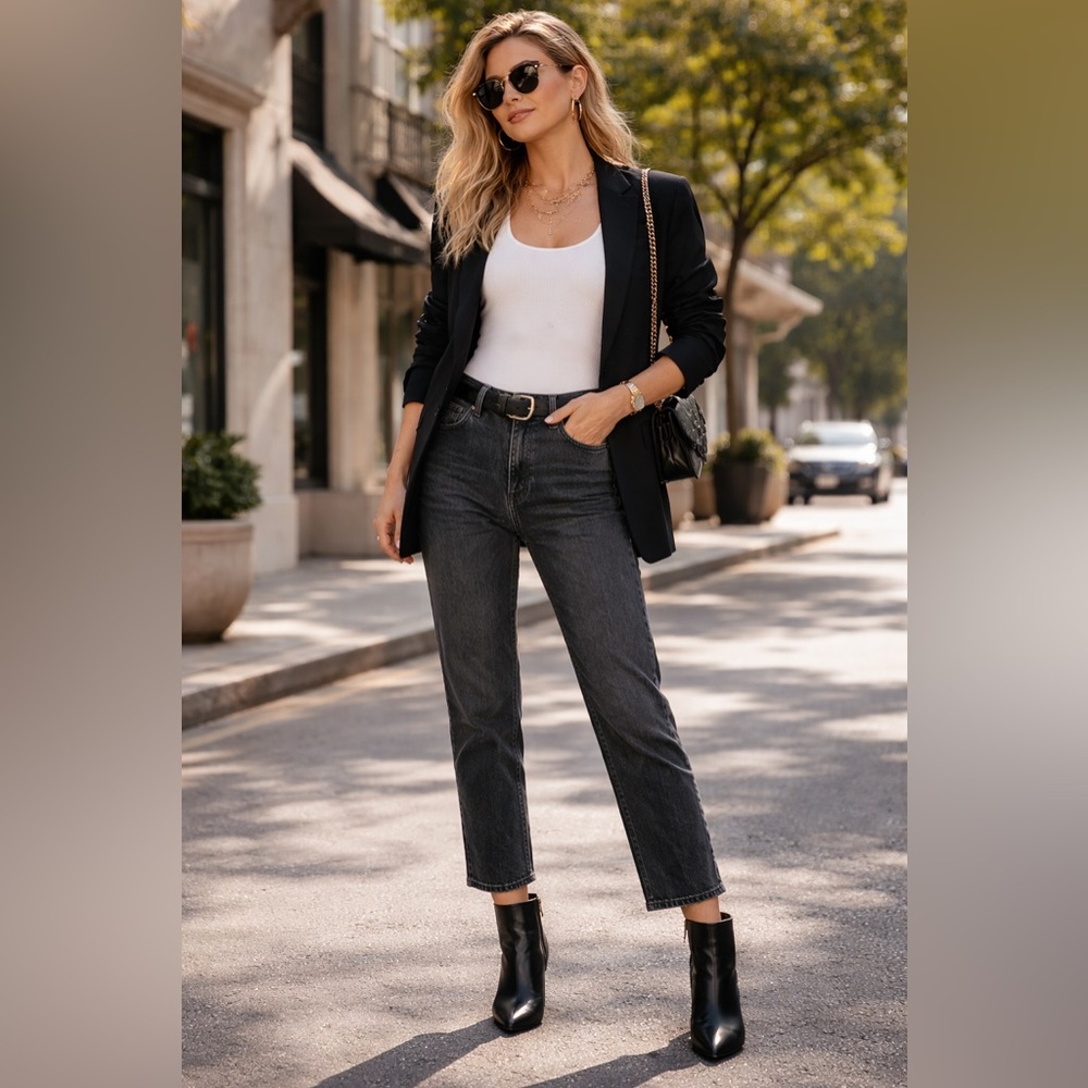 Hudson Jeans Women’s Straight Leg Jeans in Washed Black